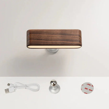 LED Wooden  Rotatable Magnetic Lamp