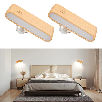 LED Wooden  Rotatable Magnetic Lamp