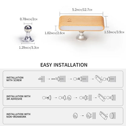 LED Wooden  Rotatable Magnetic Lamp